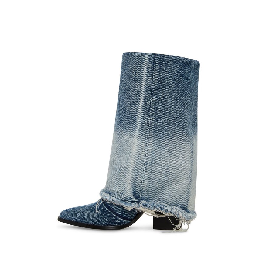 Botas Altas Steve Madden Livvy Denim Fabric Mujer Azules | ES ID206E